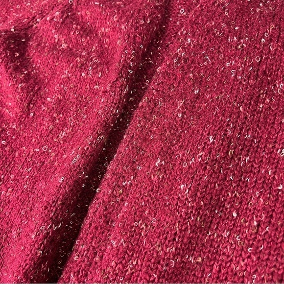Knox Rose Open-Front Cardigan Over-Sized Long-Sleeve Marled Wine Size S - Picture 5 of 8